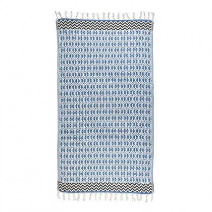 Fouta Peshtemal Adinkra bleu jean - Casa Nomade