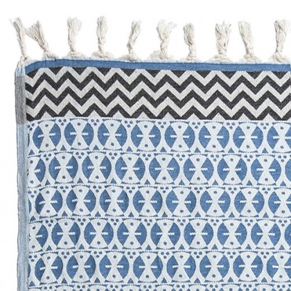 Fouta Peshtemal Adinkra bleu jean - Casa Nomade