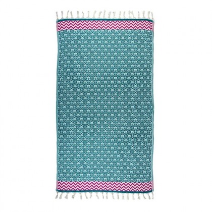 Fouta Peshtemal Jaipur turquoise - Casa Nomade