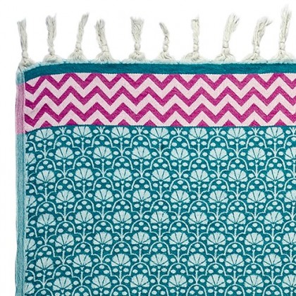 Fouta Peshtemal Jaipur turquoise - Casa Nomade