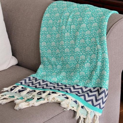 Fouta Peshtemal Jaipur vert - Casa Nomade