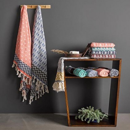 Fouta Peshtemal Jaipur corail - Casa Nomade