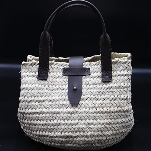 Sac en feuilles de palmier et cuir tissé main - Casa Nomade Sac en feuilles de palmier et cuir tissé main - Casa Nomade