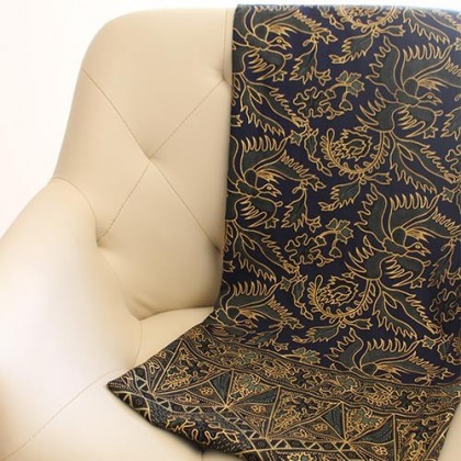 Sarong traditionnel batik vert foncé en coton - Casa Nomade