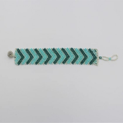 Bracelet zoulou turquoise en perles de verre tissé main - Casa Nomade