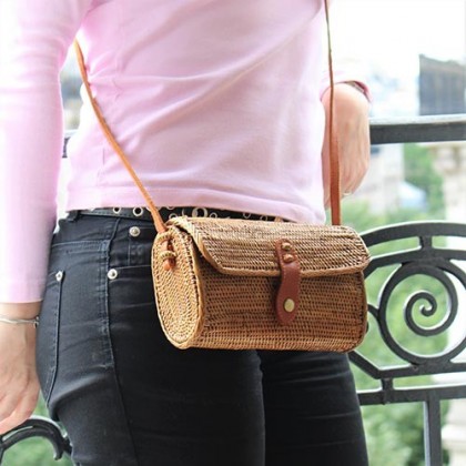 sac rotin rectangulaire