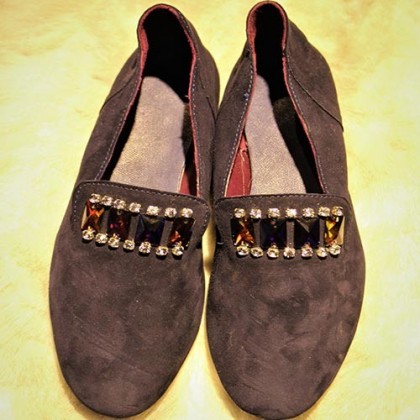 Chaussures en cuir avec strass Swarovski, fait main - Casa Nomade