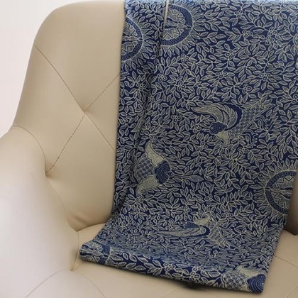 Sarong traditionnel batik ramage bleu en coton - Casa Nomade