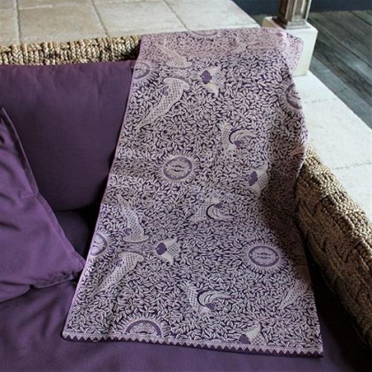 Sarong traditionnel batik ramage violet en coton - Casa Nomade