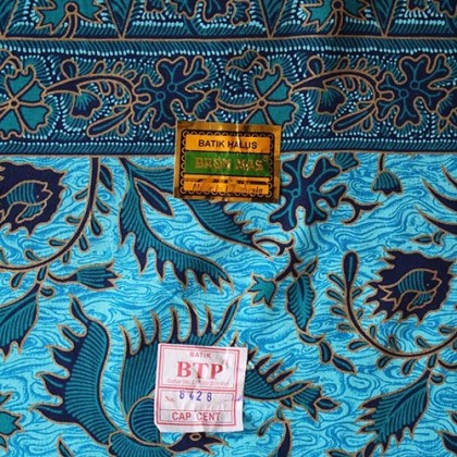 Sarong traditionnel oiseau turquoise en coton - Casa Nomade