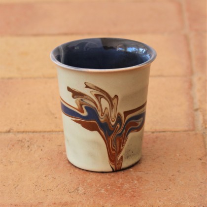 Verre en céramique beige fait main