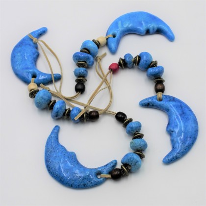 Lune bleue décorative en céramique - Casa Nomade