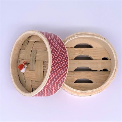 Panier en bambou 8 cm Red avec thé pu’er - Casa Nomade