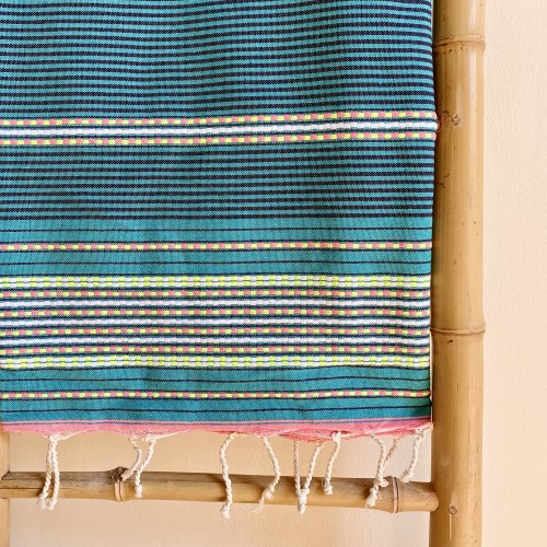 Fouta bleu turquoise tissée Fouta bleu turquoise tissée