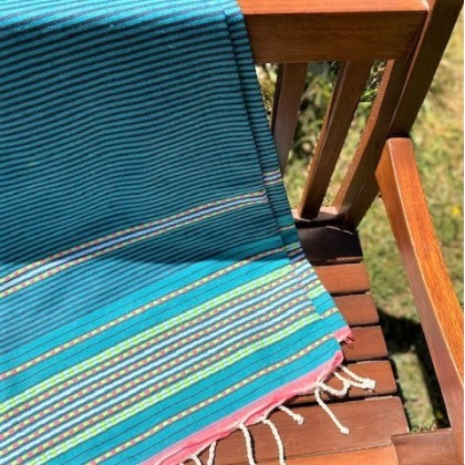 Fouta bleu turquoise tissée - Casa Nomade