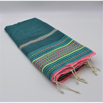 Fouta bleu turquoise tissée - Casa Nomade