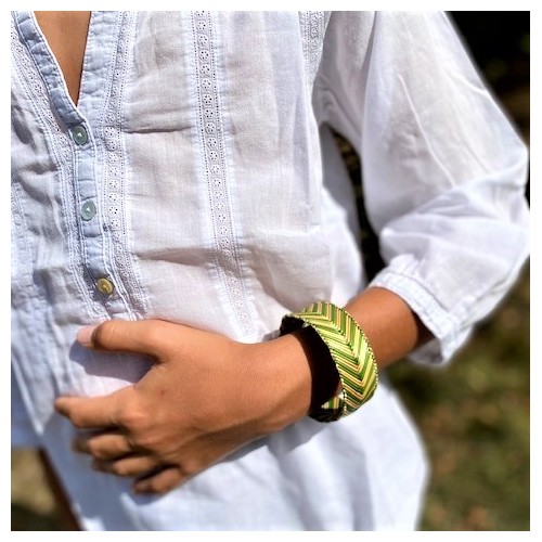 Bracelet Ethnique En Rotin Tissé - Artisanat Péruvien - Unisexe - Neuf Avec Étiquettes
