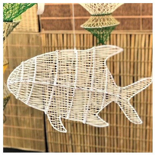 Mobile poisson en fer et chanvre fait main - Casa Nomade Mobile poisson en fer et chanvre fait main - Casa Nomade