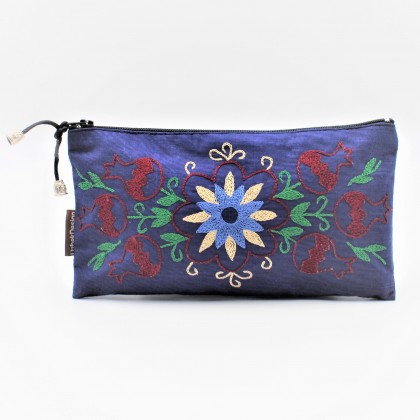 Pochette en coton brodée violette - Casa Nomade