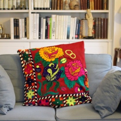 Housse de coussin suzani vintage brodé à la main fleurs - Casa Nomade