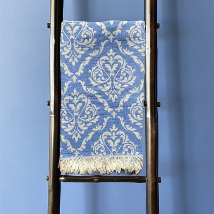 fouta jacquard bleue