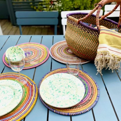 Set de table tressé main multicolore - Casa Nomade