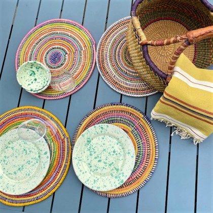 Set de table tressé main multicolore - Casa Nomade