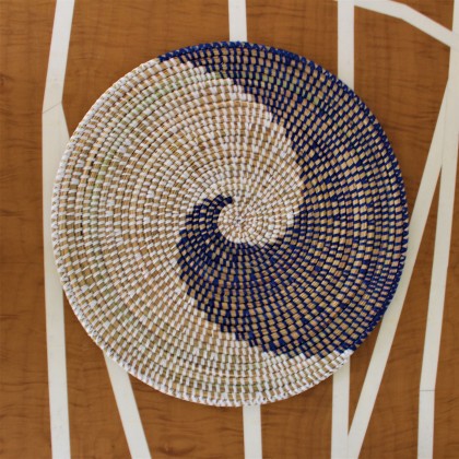 Set de table tressé main bleu Afrique