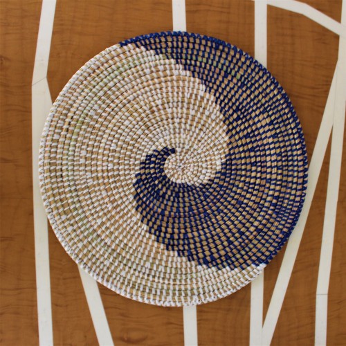 Set de table tressé main bleu Afrique Set de table tressé main bleu Afrique