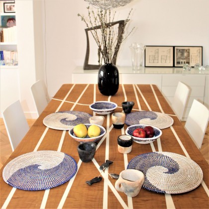 Set de table tressé main bleu - Casa Nomade