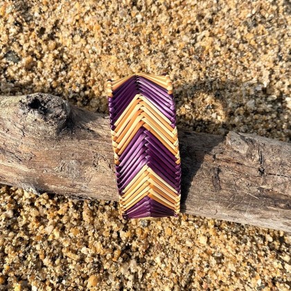 Bracelet en rotin tissé main