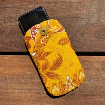 Étui téléphone portable batik ocre - Casa Nomade
