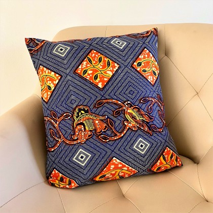 Housse de coussin oiseau en wax - Casa Nomade