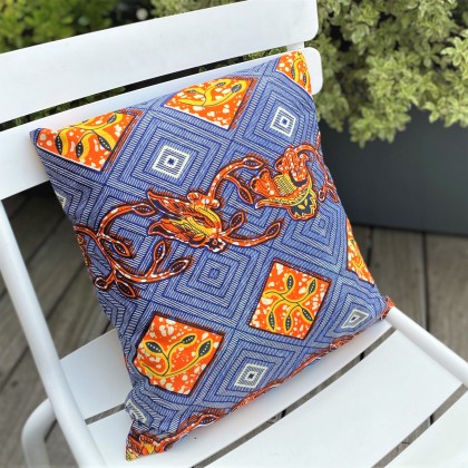 Housse de coussin oiseau en wax - Casa Nomade