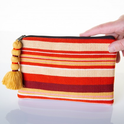 Trousse en coton tissée main Naranja - Casa Nomade