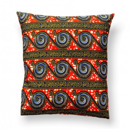 Housse de coussin spirale en wax - Casa Nomade