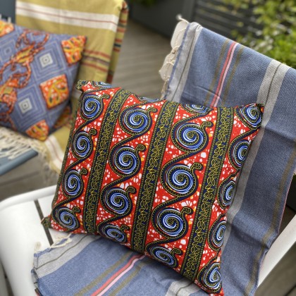 Housse de coussin spirale en wax - Casa Nomade