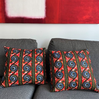 Housse de coussin spirale en wax - Casa Nomade