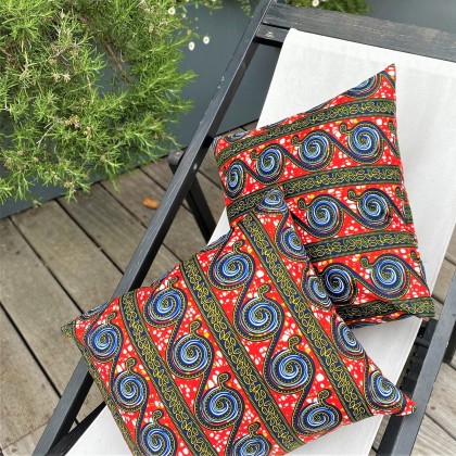 Housse de coussin spirale en wax - Casa Nomade