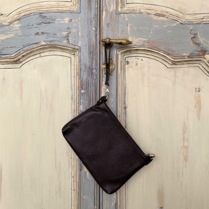 Pochette bandoulière en cuir marron - Casa Nomade