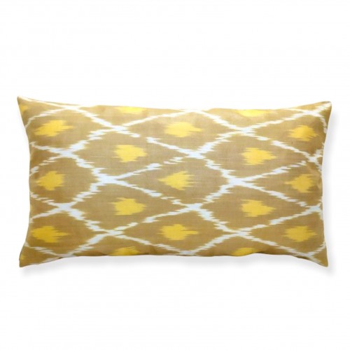 Housse de coussin ikat Losange jaune fait main Housse de coussin ikat Losange jaune fait main