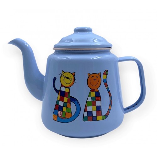 Théière bleue en émail Théière bleue en émail