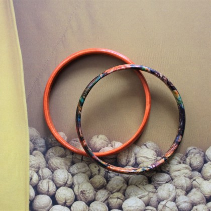 Duo de bracelets touaregs en cuir orange - Casa Nomade