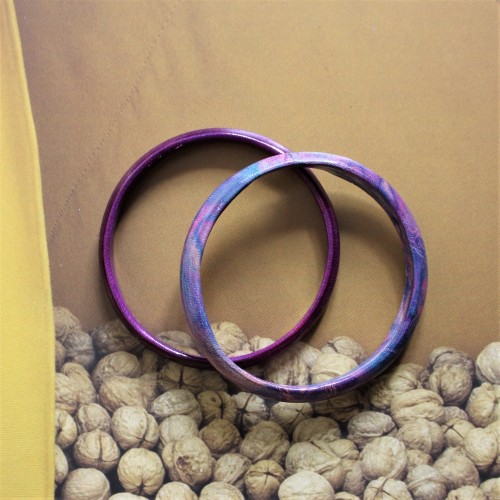 Duo de bracelets touaregs en cuir violet - Casa Nomade