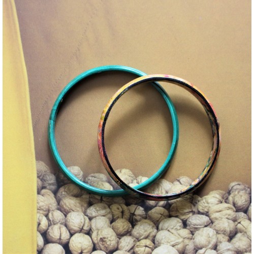 Duo de bracelets touaregs en cuir vert - Casa Nomade