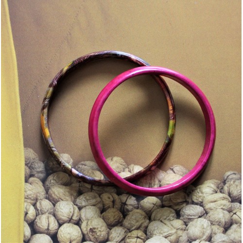 Duo de bracelets touaregs en cuir rose - Casa Nomade