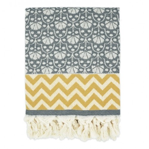 Fouta Peshtemal Jaipur gris - Casa Nomade Fouta Peshtemal Jaipur gris - Casa Nomade