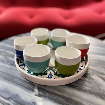 Tasse à café en faïence faite main (turquoise) - Casa Nomade