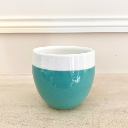 Tasse à café en faïence faite main (turquoise) - Casa Nomade