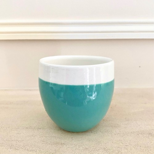 Tasse à café en faïence faite main (bleu céladon) - Casa Nomade